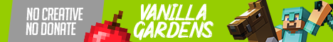 Баннер сервера Vanilla Gardens - классический Minecraft
